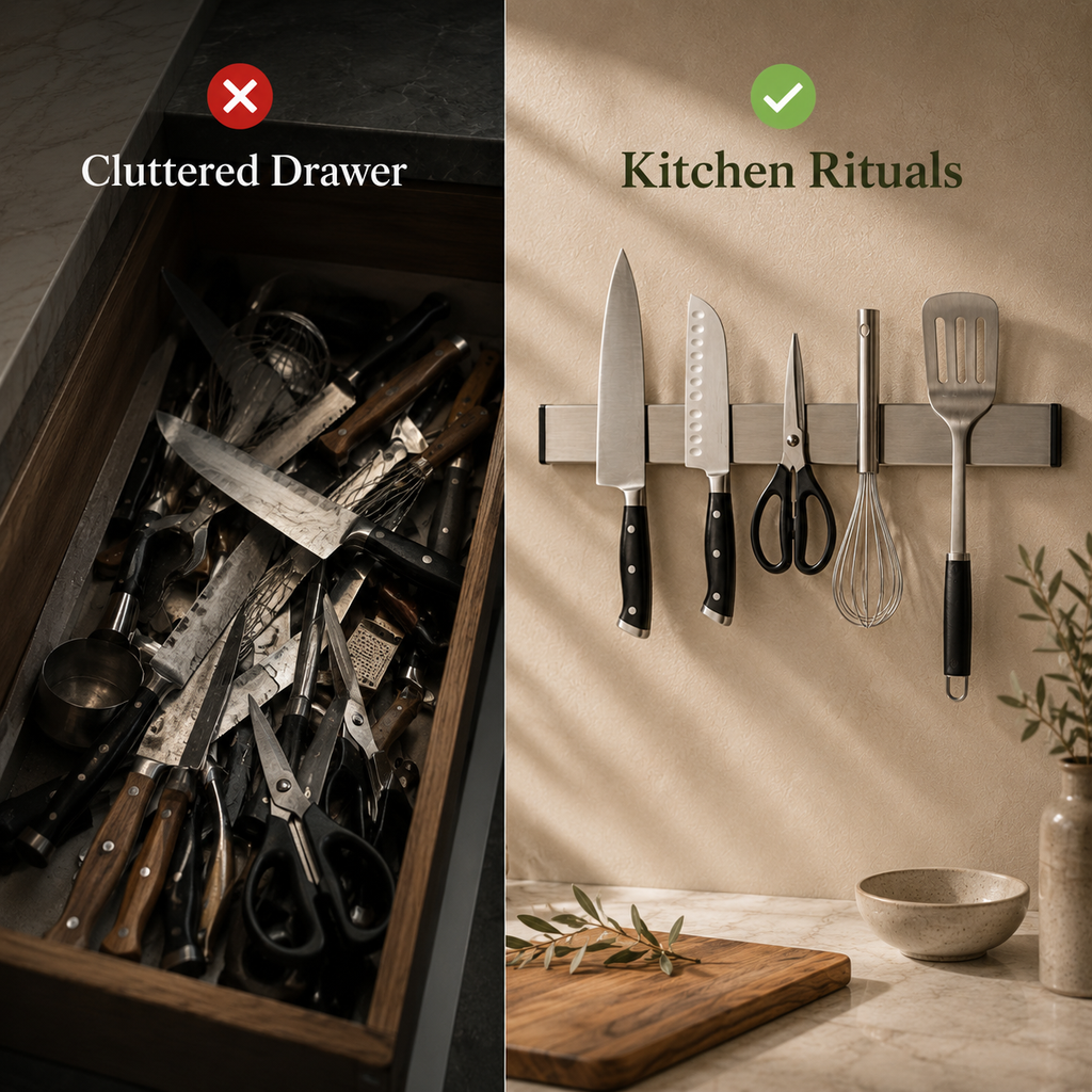 Magnetic Knife Holder — Wall Mounted Stainless Steel Knife Strip