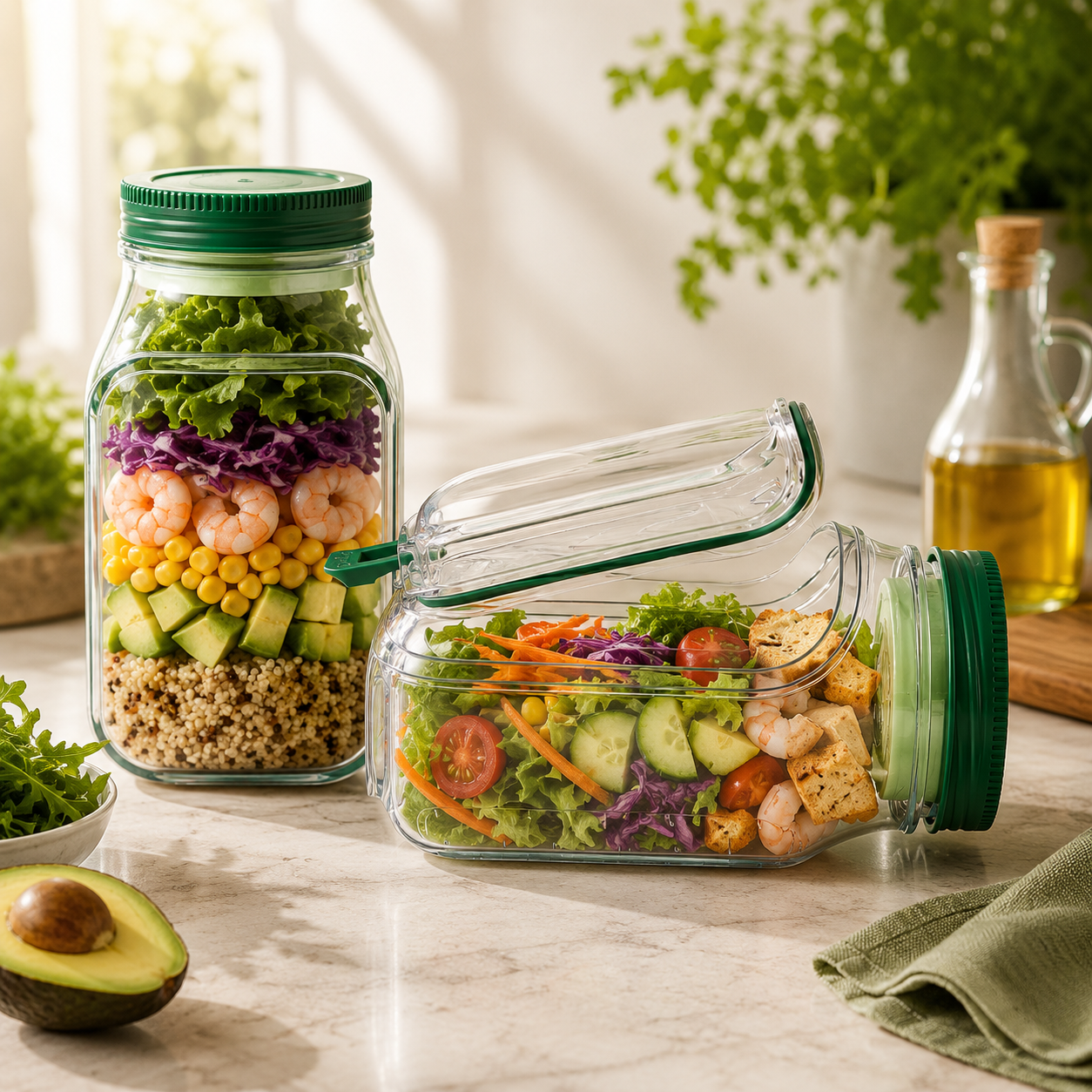 The Salad Pod — Leakproof Layered Salad Jar