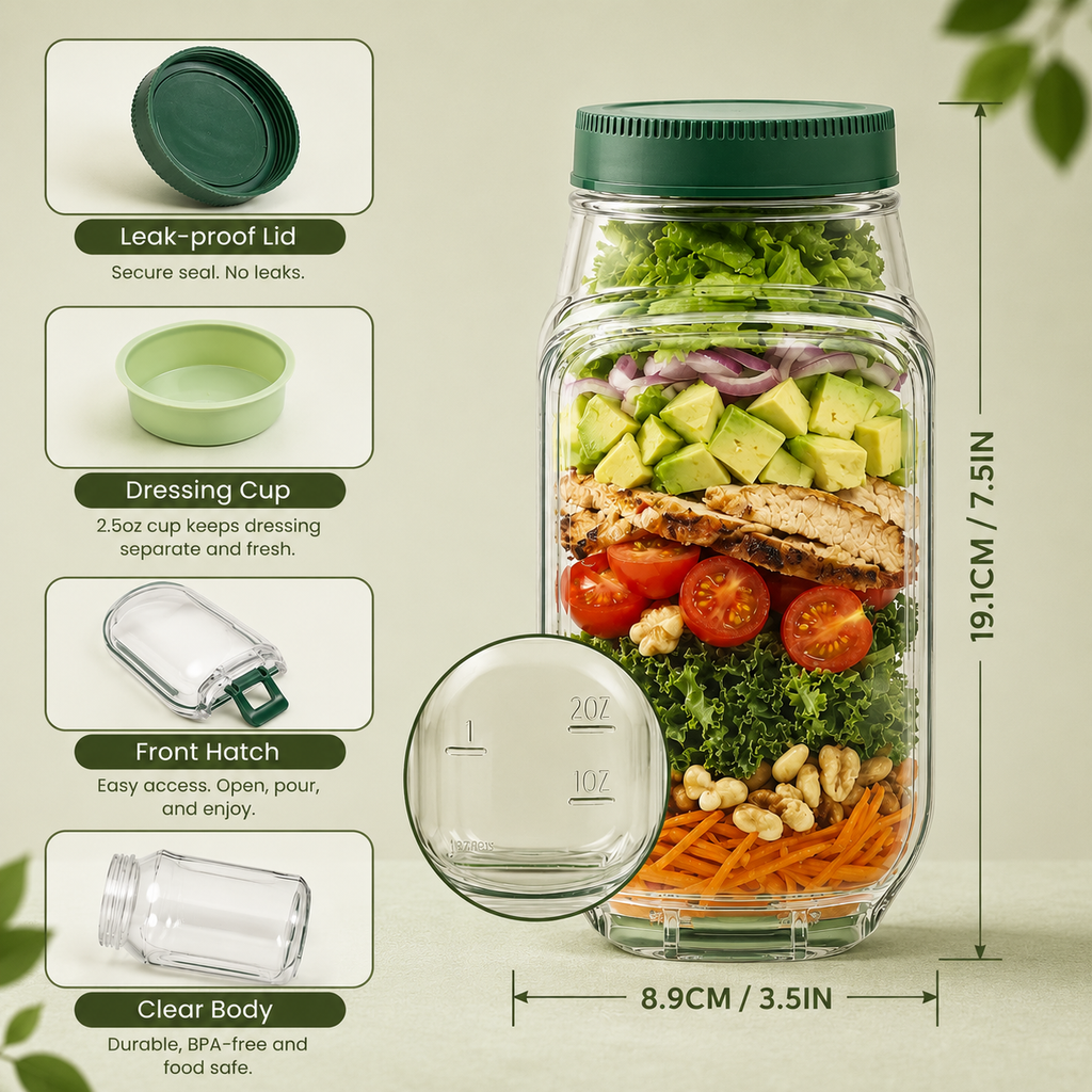 The Salad Pod — Leakproof Layered Salad Jar