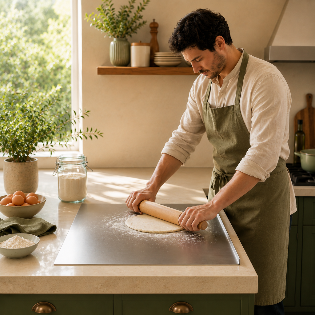 Stainless Steel Cutting Board with Lip