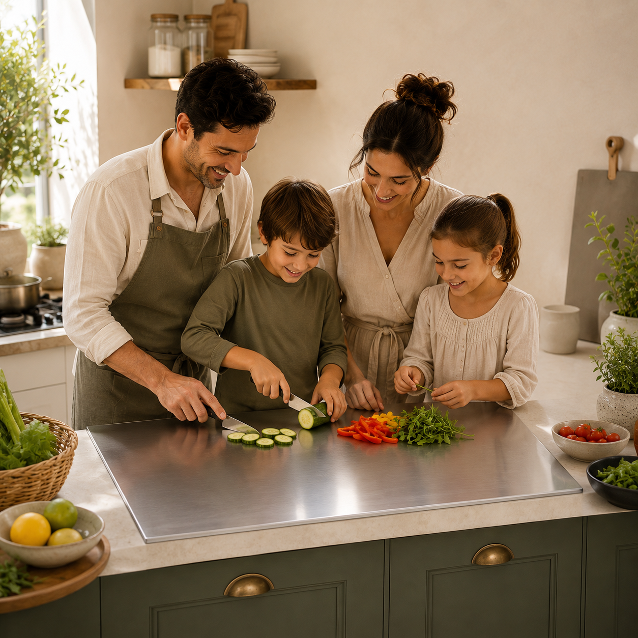 Stainless Steel Cutting Board with Lip