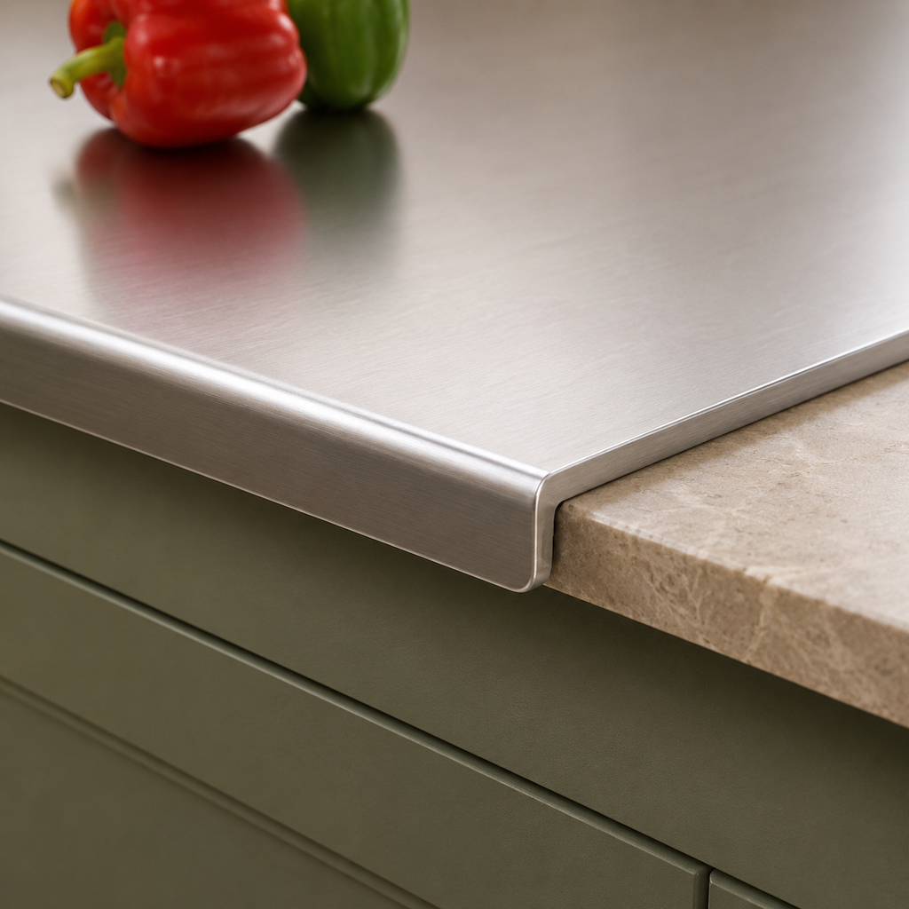 Stainless Steel Cutting Board with Lip