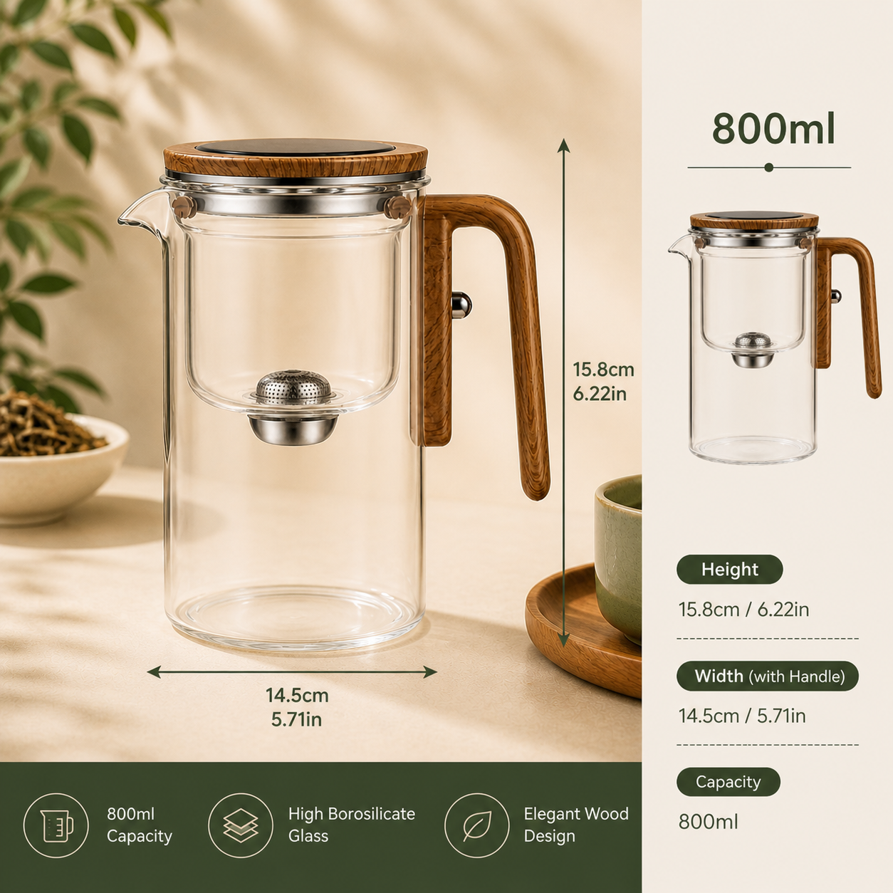 Glass teapot With Infuser
